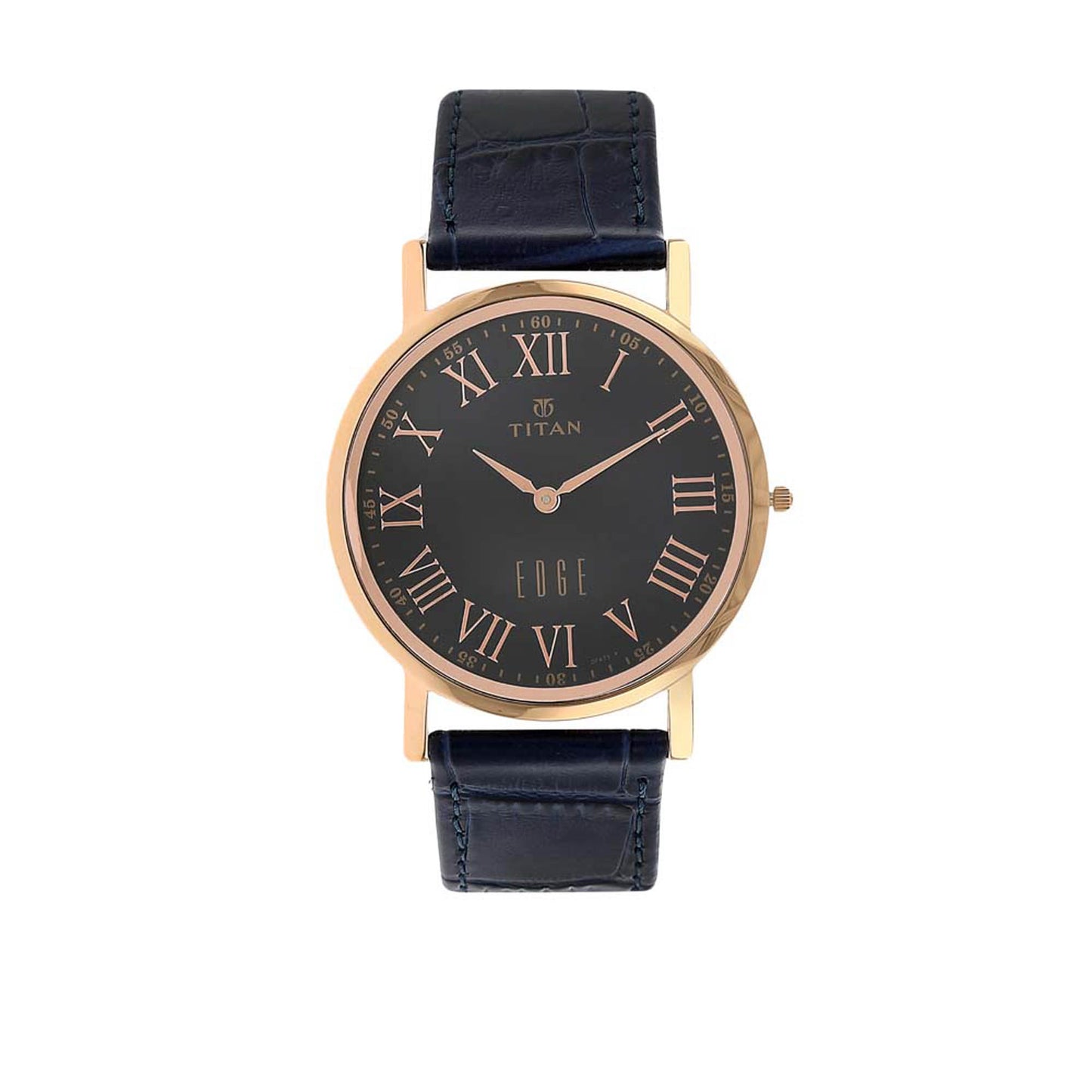 Titan Edge Black Dial Analog Leather Strap Watch for Men
