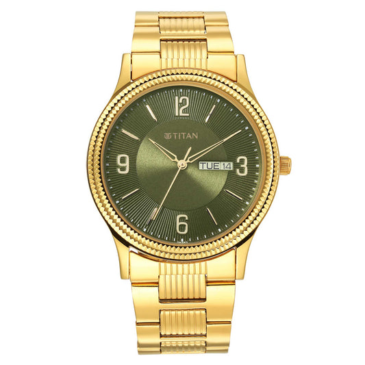 Karishma Green Dial Brass Strap Watch