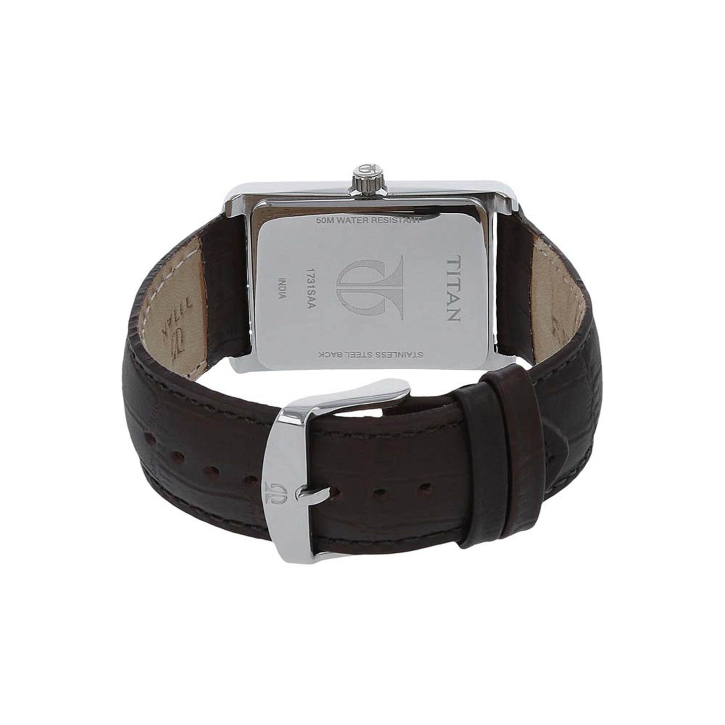 Titan Men's Urban Chic: Modernist Black Dial & Leather Strap Watch