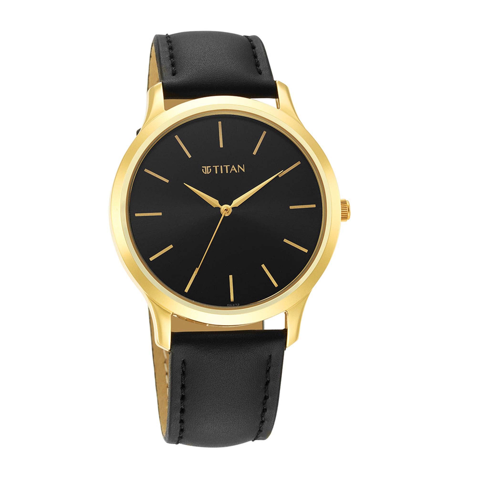 Titan Karishma Radiance Black Dial Analog Leather Strap watch for