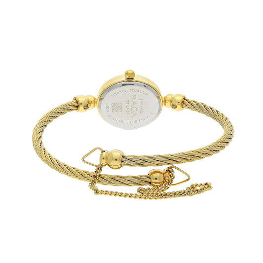 Titan Raga White Dial Analog Stainless Steel Strap watch for Women