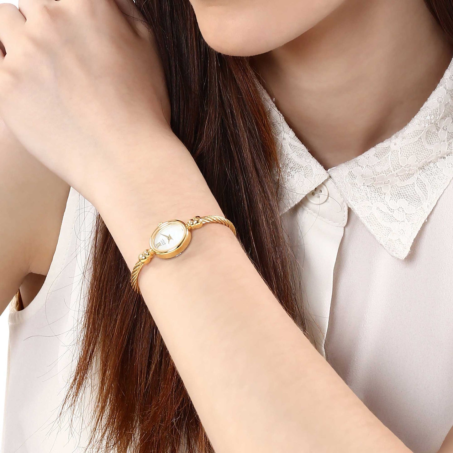 Titan Raga White Dial Analog Stainless Steel Strap watch for Women