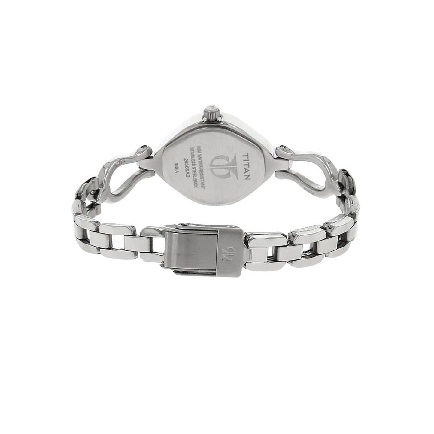 Titan Quartz Analog Silver Dial Stainless Steel Strap Watch for Women