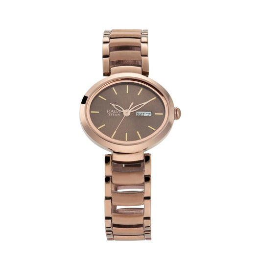 Raga Viva Brown Dial Metal Strap Watch