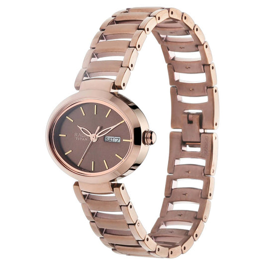 Raga Viva Brown Dial Metal Strap Watch