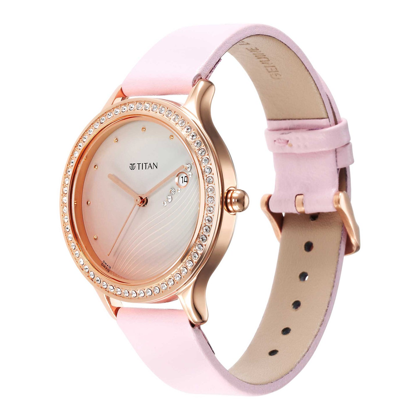 Titan Purple Glam It Up Pink Dial Analog Strap Watch for Women