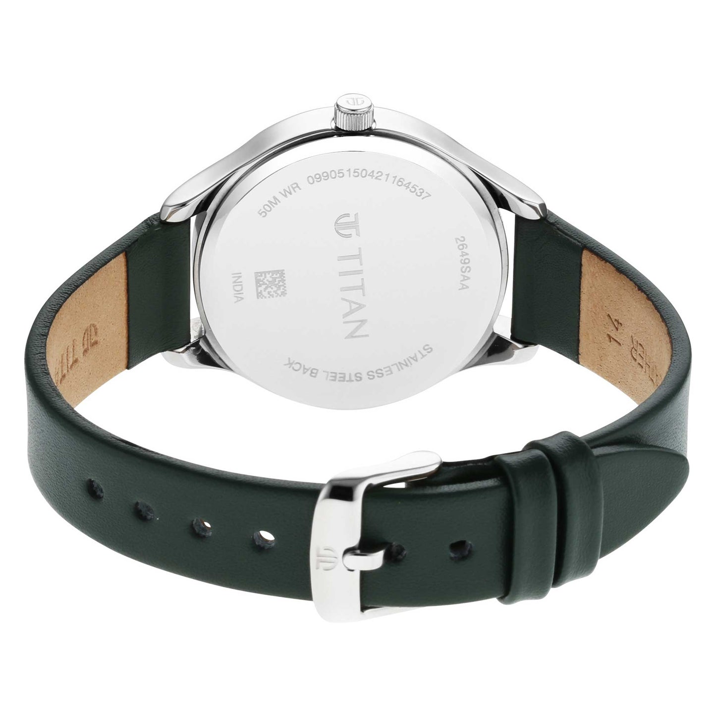 Workwear Silver Dial Green Leather Strap Watch
