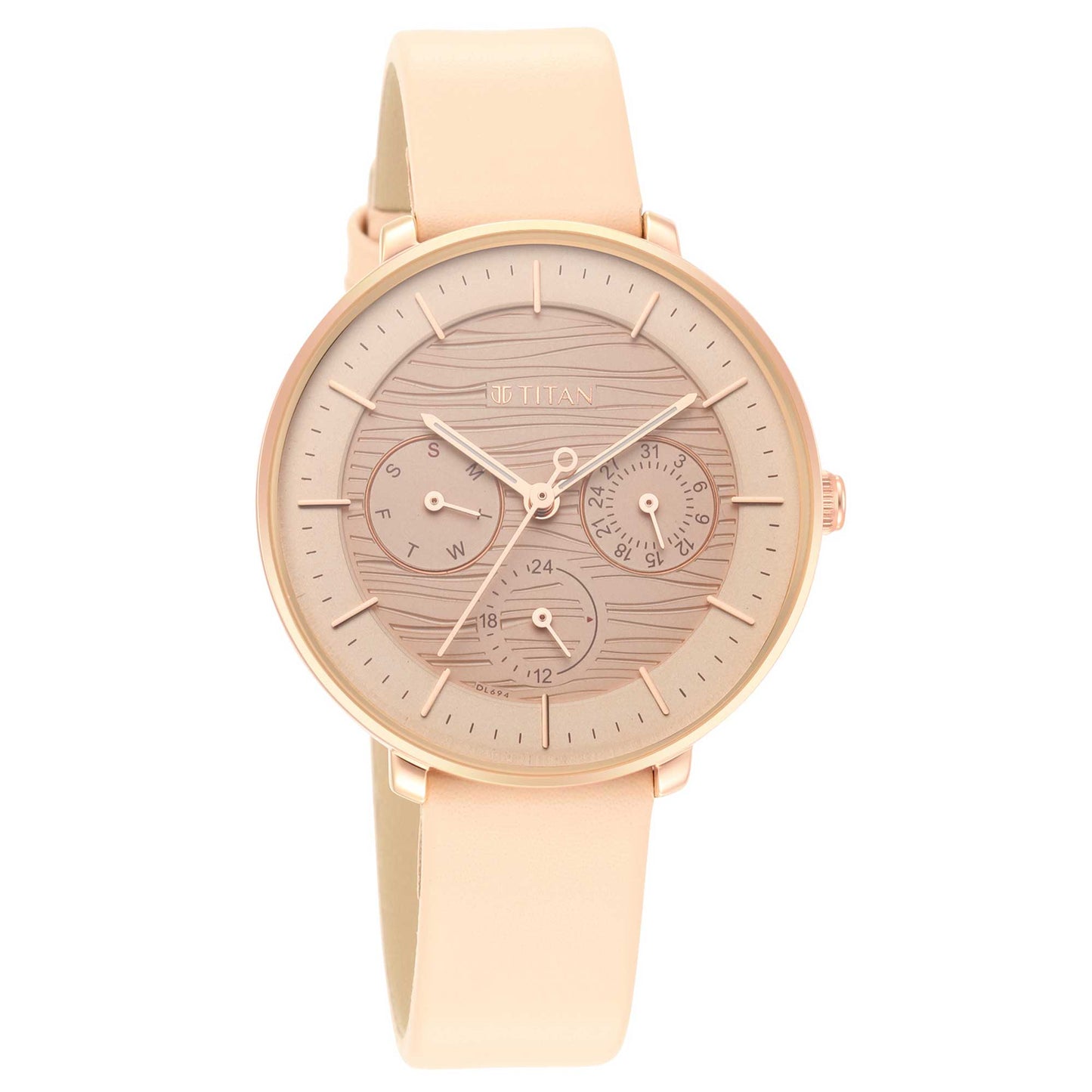 Workwear Rose Gold Dial Red Leather Strap Watch