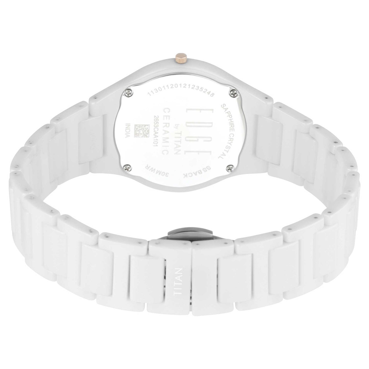 Titan Edge Ceramic White Dial Analog Ceramic Strap watch for Women