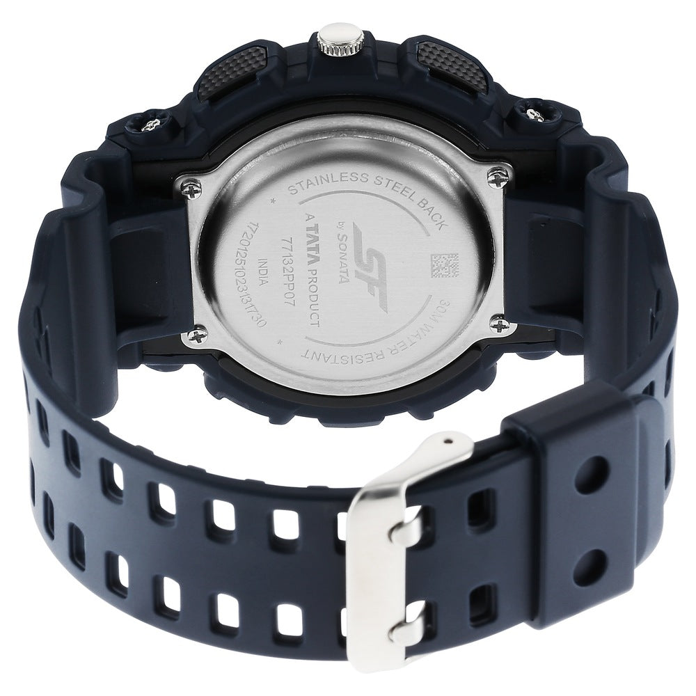 Sonata SF Dreamer Series Quartz Digital Analog Digital Blue Plastic Strap for Men