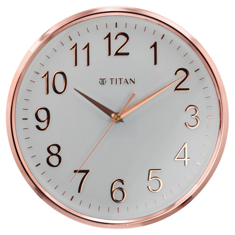 Titan Classic White Metallic Finish Wall Clock with Silent Sweep Technology - 30 cm x 30 cm (Medium)