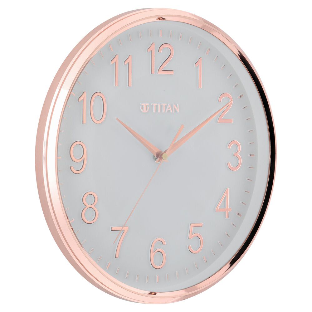 Titan Classic White Metallic Finish Wall Clock with Silent Sweep Technology - 30 cm x 30 cm (Medium)