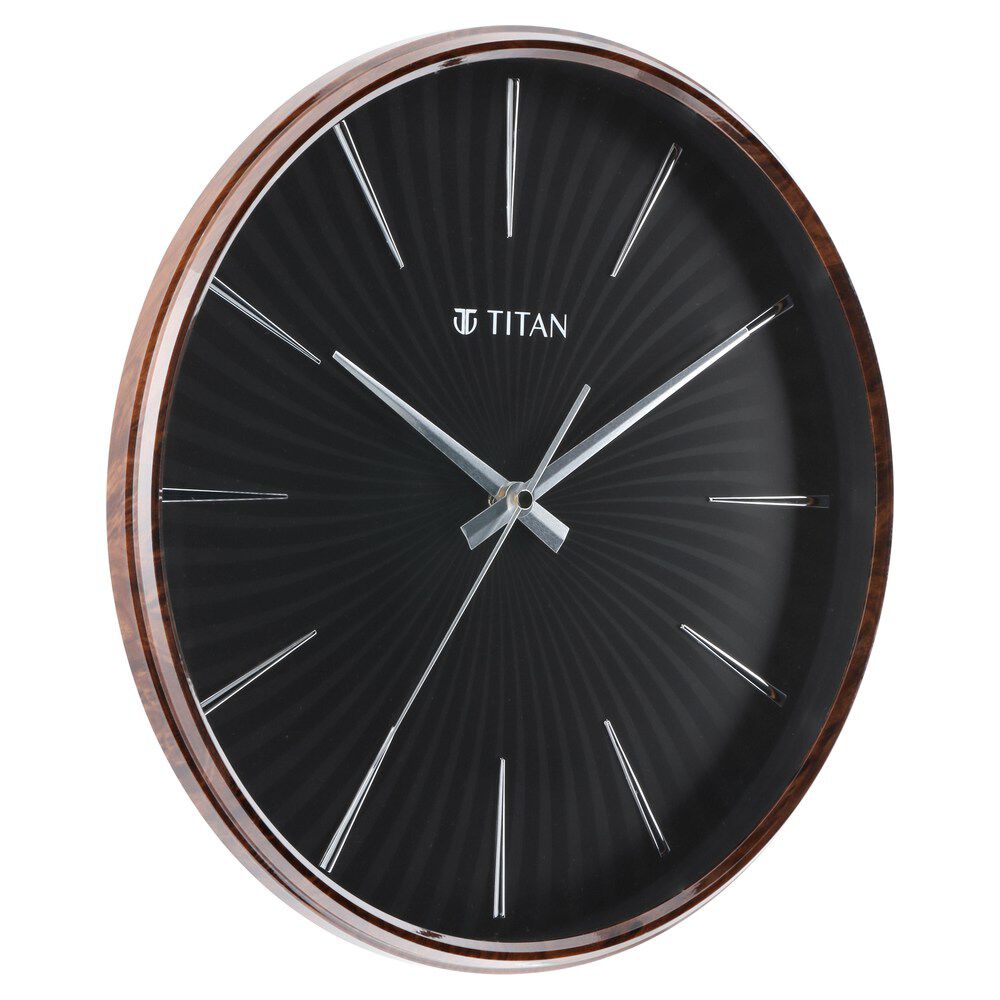 Titan Contemporary Balck Wall Clock - 32.5 cm x 32.5 cm (Medium)