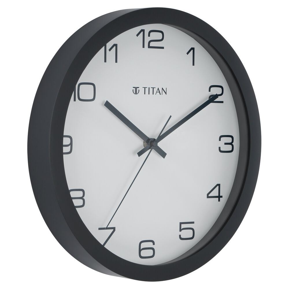 Titan Tranquil Modern 30cm White Wall Clock with Silent Sweep Tech for the Serene Home