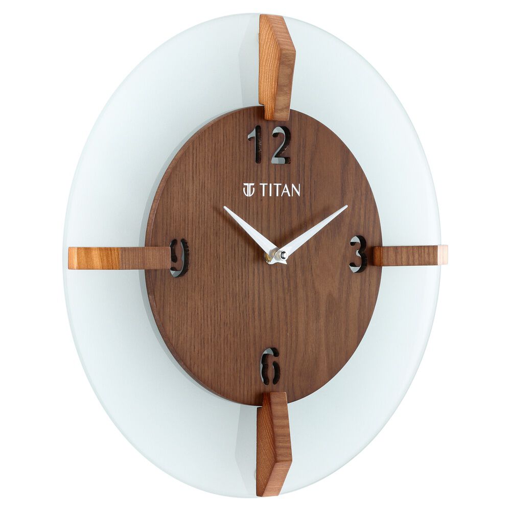 Titan Wood & Glass Fusion Wall Clock - 32 cm x 32 cm (Medium)
