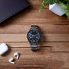 Titan Stellar Quartz Multifunction Blue Dial Stainless Steel Strap Watch for Men