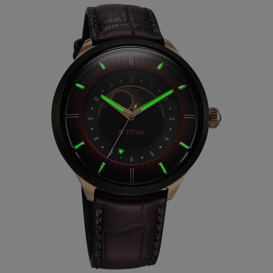 Titan Caleum Sun Moon Phase in Scarlet Red - Stellar Edition