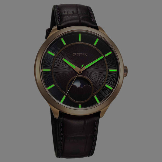 Titan Stellar Caelum Sun Moon Purple Sub-Dial Watch