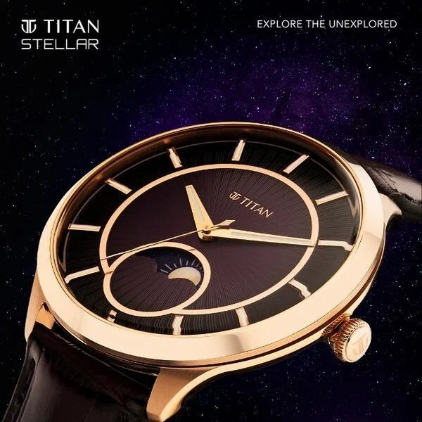 Titan Stellar Caelum Sun Moon Purple Sub-Dial Watch