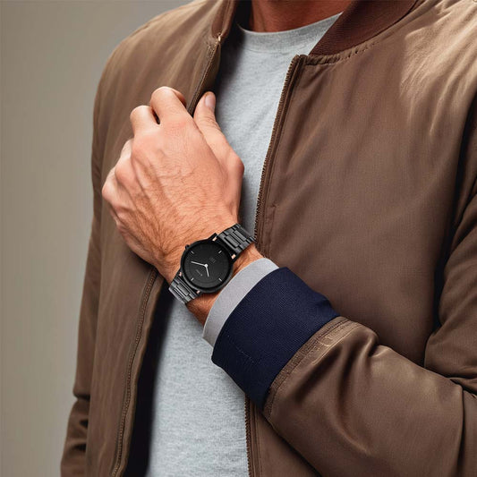 Titan Edge Quartz Analog Black Dial Black Stainless Steel Strap Watch For Men