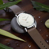 Titan Edge Silver Dial Analog Stainless Steel Leather Strap Watch for Men