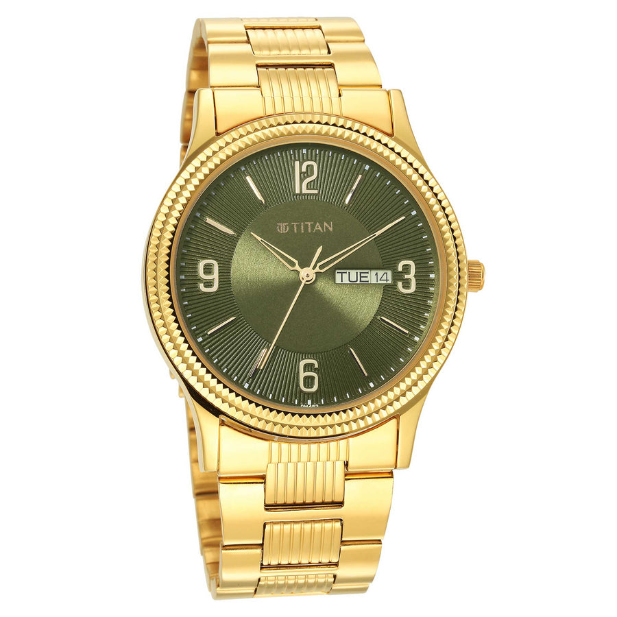 Karishma Green Dial Brass Strap Watch