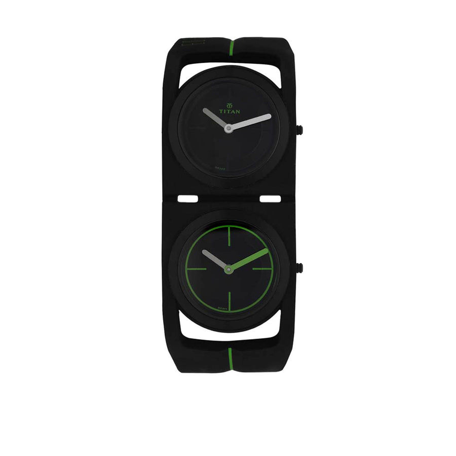 Titan Quartz Analog Black Dial Silicone Strap Watch for Men