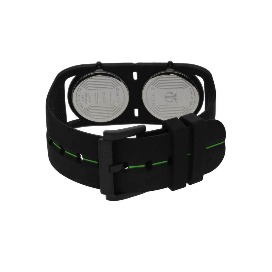 Titan Quartz Analog Black Dial Silicone Strap Watch for Men