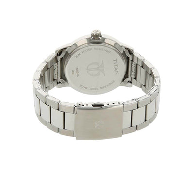 Titan Men's Urban Refinement: Sleek Blue Dial with Silver Stainless Steel Strap Watch