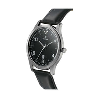 Titan Workwear Black Dial Analog with Date Leather Strap watch for Men