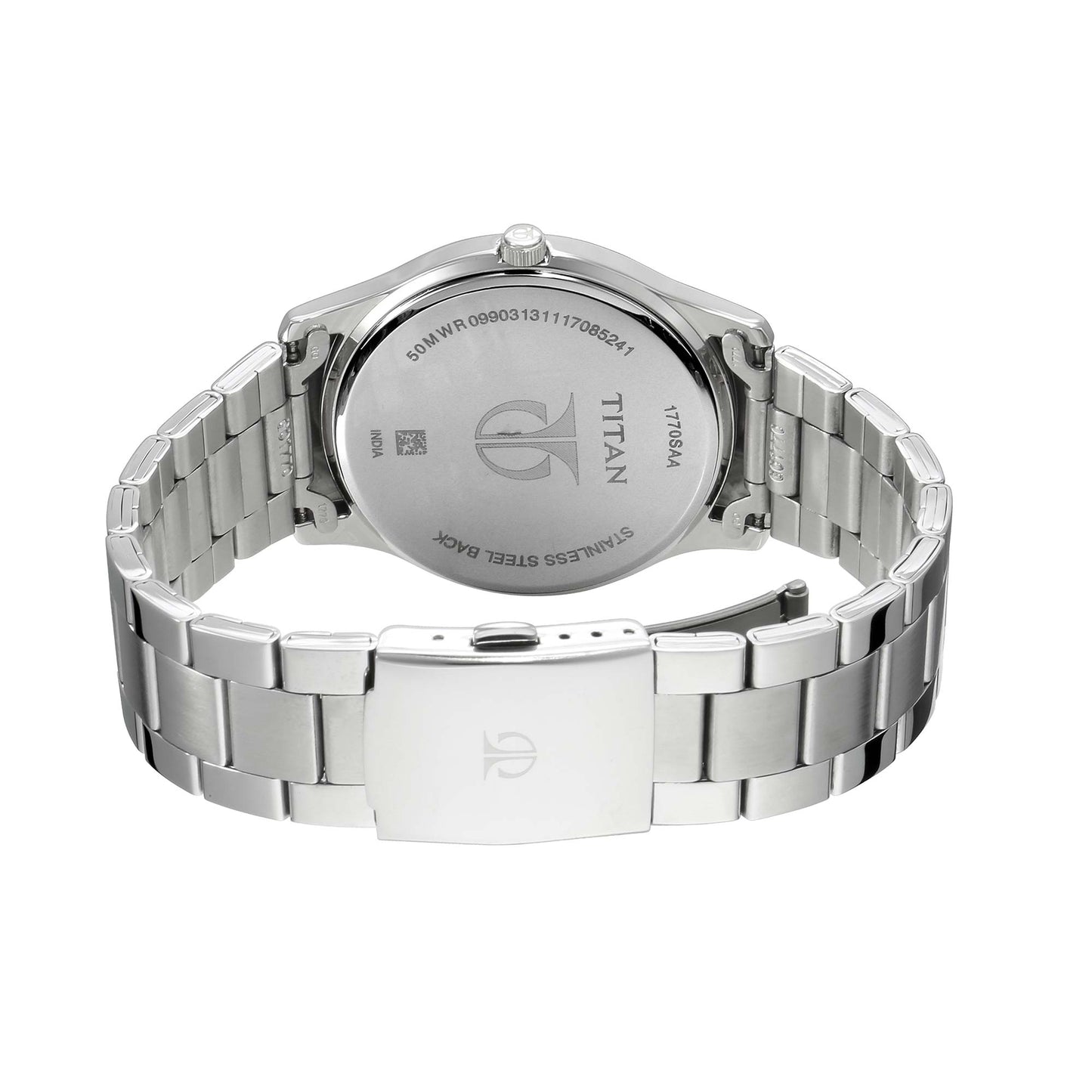 Titan Workwear White Dial Analog with Date Stainless Steel Strap watch for Men