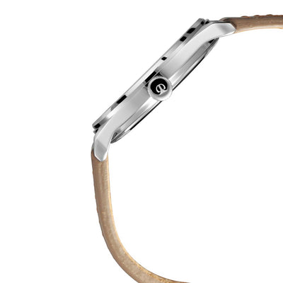 Workwear Watch with Silver Dial & Tan Leather Strap