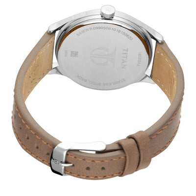 Workwear Watch with Silver Dial & Tan Leather Strap