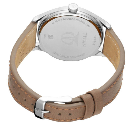 Workwear Watch with Silver Dial & Tan Leather Strap