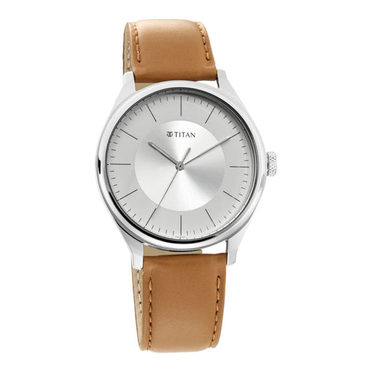 Workwear Watch with Blue Dial & Leather Strap