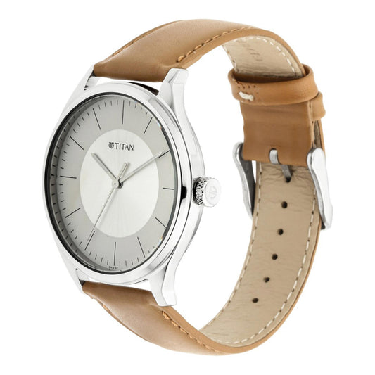 Workwear Watch with Blue Dial & Leather Strap