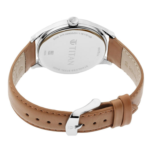 Workwear Watch with Blue Dial & Leather Strap