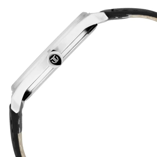 Titan Men's Minimalist Zen Watch: Sleek Leather Strap with Contrast Hands