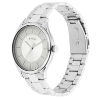 Workwear Watch with Beige Dial & Metal Strap