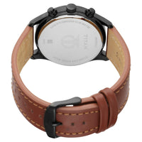 Workwear Watch with Black Dial & Brown Leather Strap