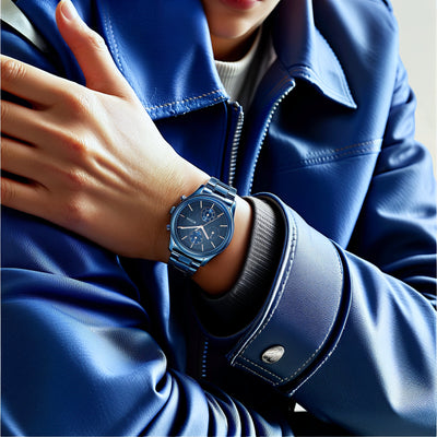 Titan Neo Splash Quartz Analog with Date Blue Dial Blue Stainless Steel Strap Watch For Men