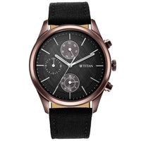 Neo Splash Black Dial Fabric Strap Watch