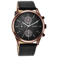 Neo Splash Black Dial Fabric Strap Watch