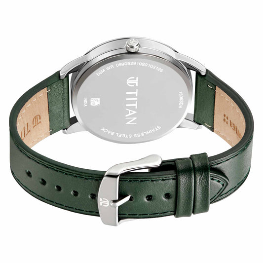 Titan Quartz Analog Leather Strap Watch for Men 1806SL07