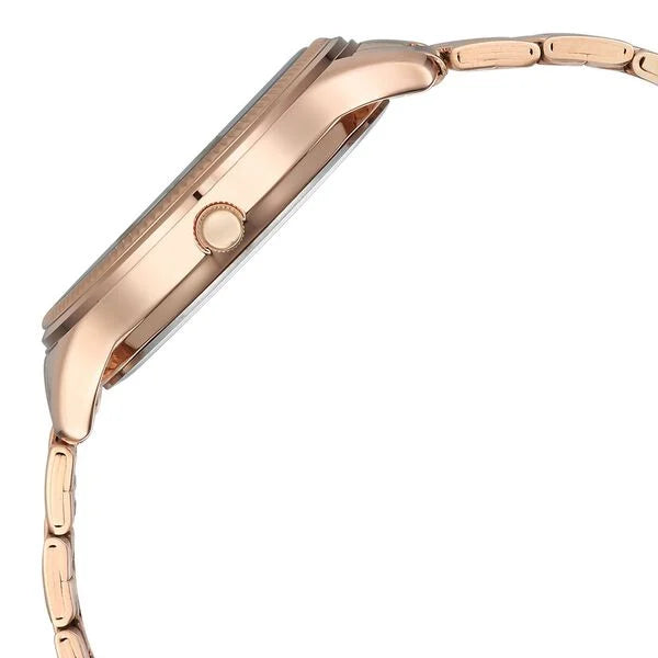 Titan Brown Dial Rose Gold Stainless Steel Strap Analog with Day and Date Watch for Men