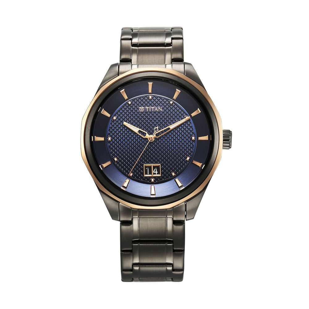 Titan Regalia Opulent Quartz Analog Silver Dial Silver Stainless Steel Strap Watch for Men