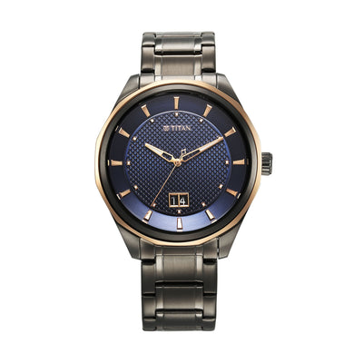 Titan Regalia Opulent Quartz Analog Silver Dial Silver Stainless Steel Strap Watch for Men