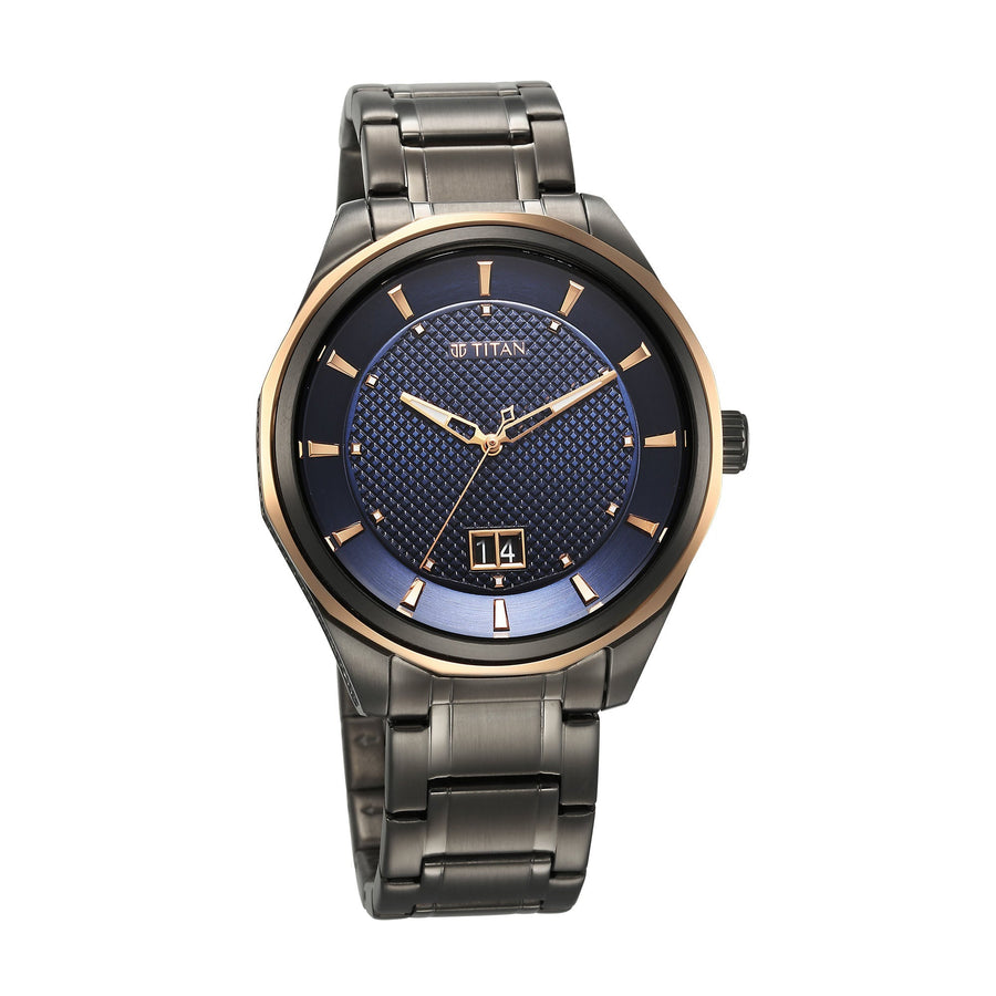 Titan Regalia Opulent Quartz Analog Silver Dial Silver Stainless Steel Strap Watch for Men