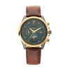 Titan Maritime Green Dial Brown Leather Strap Chronograph Watch for Men