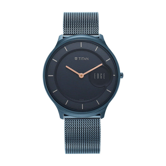 Titan Edge Slim Stainless Steel Blue Dial Analog Watch for Men